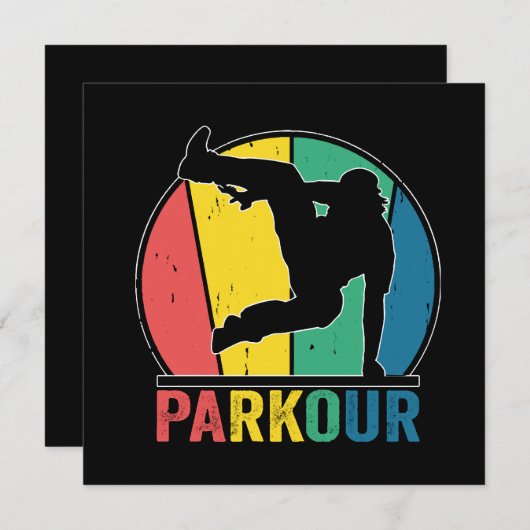 Invitation Parkour Free Running Training Traceur Retro (Devant / Derrière)
