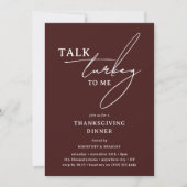 Invitation Parle-moi de dinde Dîner de Thanksgiving moderne (Devant)