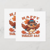 Invitation parle-moi de la dinde de Thanksgiving (Devant / Derrière)