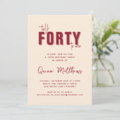 Invitation Parle-moi quarante fois | Fête d'anniversaire 40 a (Debout devant)