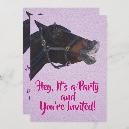 Invitation Parler de l'anniversaire de Pony (Devant / Derrière)