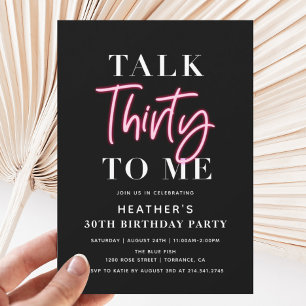 Invitation Parlez 30 à moi 30e fête d'anniversaire