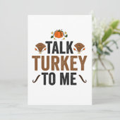 Invitation Parlez de Turquie à moi drôle Thanksgiving cadeau  (Debout devant)