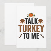 Invitation Parlez de Turquie à moi drôle Thanksgiving cadeau  (Devant / Derrière)