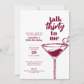 Invitation Parlez Trente à moi 30e Cocktail Anniversaire Blan (Devant)