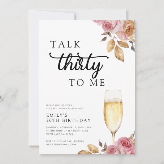 Invitation Parlez Trente à moi 30e fête d'anniversaire (Devant)