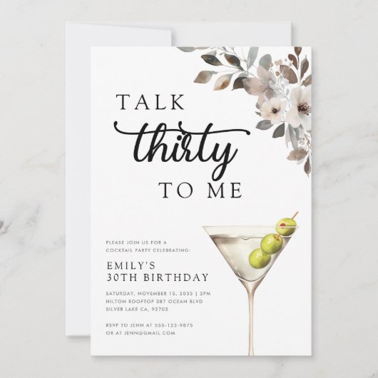 Invitation Parlez Trente à moi 30e fête d'anniversaire (Devant)