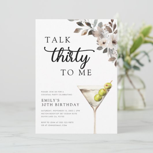 Invitation Parlez Trente à moi 30e fête d'anniversaire (Debout devant)