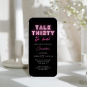 Invitation Parlez TRENTE À Moi 30e fête d'anniversaire Neon P