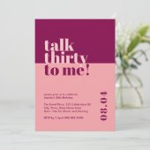 Invitation Parlez trente à moi Berry & Pink 30e anniversaire (Debout devant)
