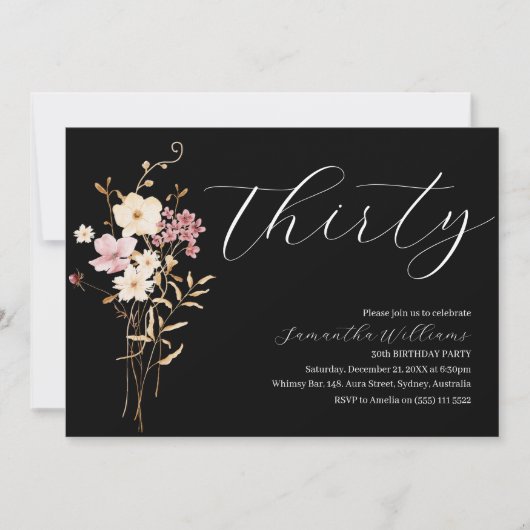 Invitation Parlez trente à moi Black 30e anniversaire invitat (Devant)