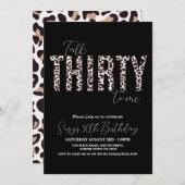 Invitation Parlez trente à moi Leopard Chic Femmes Anniversai (Devant / Derrière)