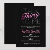 Invitation Parlez trente à moi neon 30e anniversaire invitati (Devant / Derrière)
