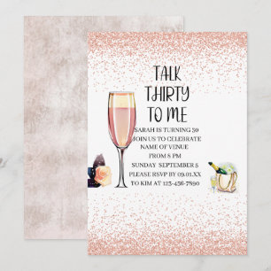 Invitation Parlez Trente Pour Moi, Anniversaire, Champagne, R