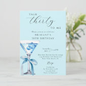 Invitation Parlez Trente pour moi Blue Bow Martini 30e annive (Debout devant)