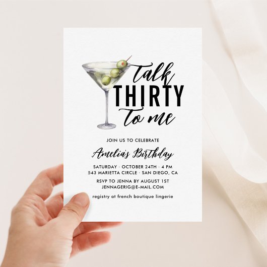 Invitation Parlez Trente pour moi Sale Martini 30e anniversai