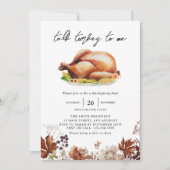 Invitation Parlez Turquie à moi Aquarelle Thanksgiving Dîner (Devant)