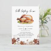 Invitation Parlez Turquie à moi Aquarelle Thanksgiving Dîner (Debout devant)