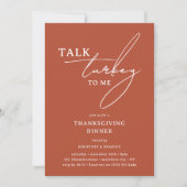 Invitation Parlons Dinde avec Moi Dîner de Thanksgiving Moder (Devant)