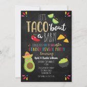 Invitation Parlons Taco d'une fête bébé thème révélation du s (Devant)