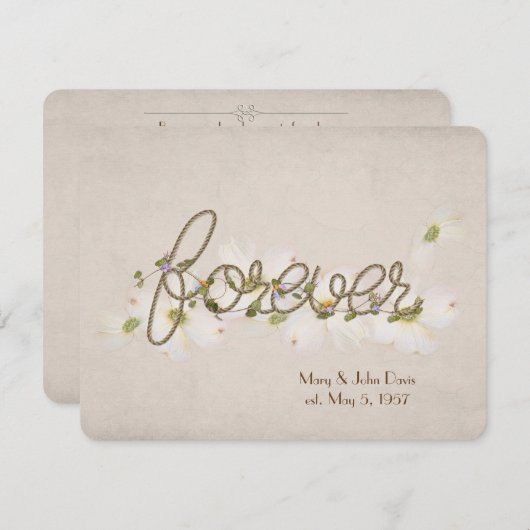 Invitation Parole de renouveau mariage pour toujours avec des (Devant / Derrière)