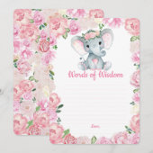 Invitation Paroles de sagesse de la douche de la fille élépha (Devant / Derrière)