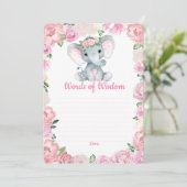 Invitation Paroles de sagesse de la douche de la fille élépha (Debout devant)