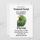 Invitation Parrot Bird Chatterbox Funny Tropical Party (Devant)