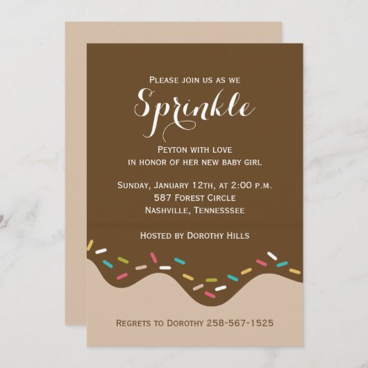 Invitation Parsemé d'amour (Devant / Derrière)