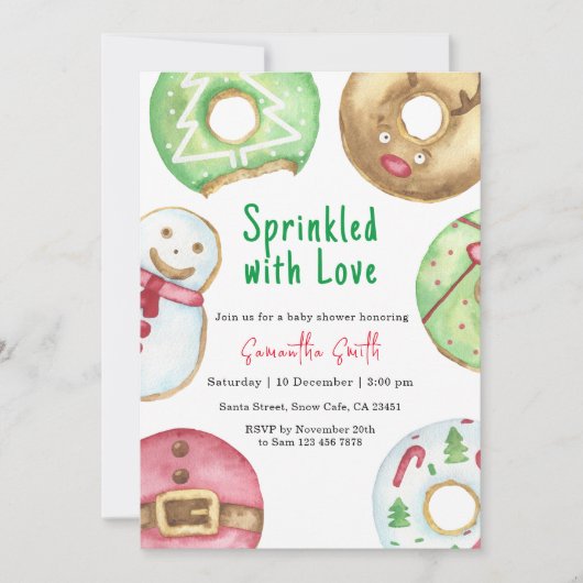 Invitation Parsemé d'amour Baby shower d'hiver (Devant)