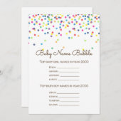 Invitation Parsemer le jeu de Baby shower avec réponse retour (Devant / Derrière)