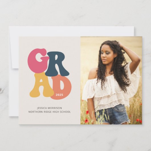 Invitation Part de la photo de Typography 1970s (Devant)