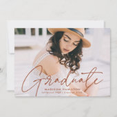 Invitation Part de photographie Terracotta de script moderne (Devant)