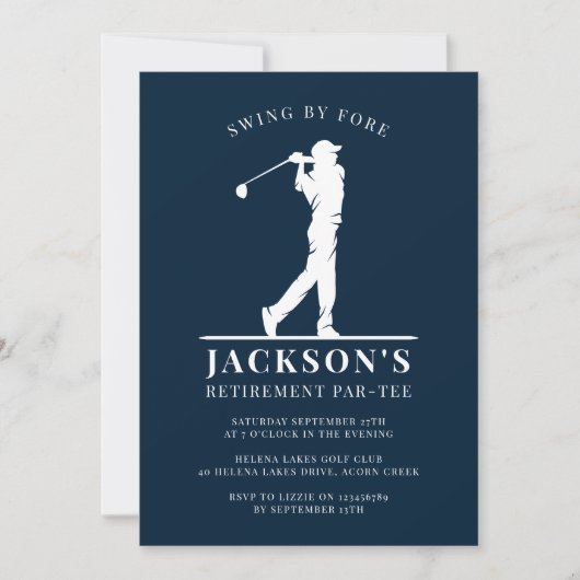 Invitation Part retraite de la Marine Blue Golf (Devant)