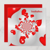 Invitation Partager l'événement Love Red Hearts (Devant / Derrière)