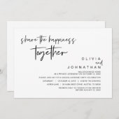 Invitation Partagez le bonheur ensemble, Elopement Party (Devant / Derrière)