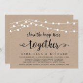 Invitation Partagez le bonheur, Mariage Intime Fête (Devant / Derrière)