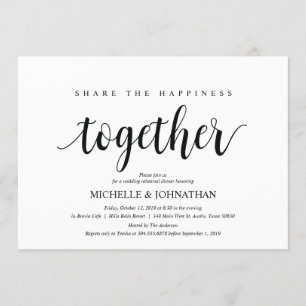 Invitation Partagez le bonheur marié Rehearsal Diner invitati