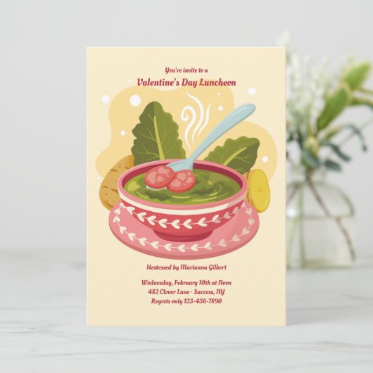 Invitation Partagez le déjeuner d'amour (Debout devant)