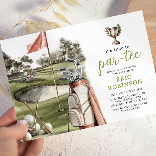 Invitation Partee Golf Adult Birthday