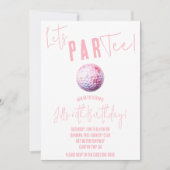Invitation ParTee ! Golf rose et blanc (Devant)