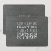 Invitation Partenaires de Crime Funny Bridesmaid Proposition (Devant / Derrière)