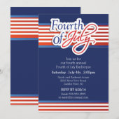 Invitation Parti 4 juillet de la typographie patriotique (Devant / Derrière)