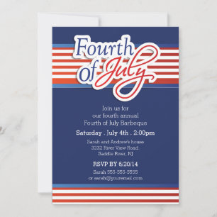 Invitation Parti 4 juillet de la typographie patriotique