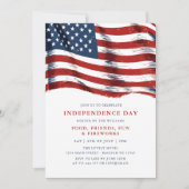 Invitation Parti 4 juillet du drapeau américain (Devant)