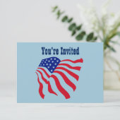 Invitation Parti 4 juillet du drapeau patriotique (Debout devant)