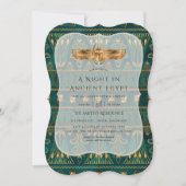 Invitation Parti à thème égyptien turquoise et Gold Foil (Devant)