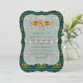 Invitation Parti à thème égyptien turquoise et Gold Foil (Debout devant)