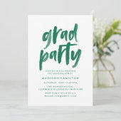 Invitation Parti Abstrait de la graduation verte (Debout devant)