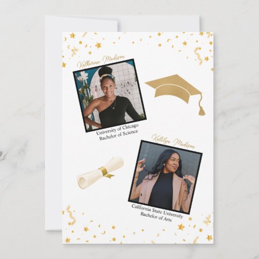 Invitation Parti afro-américain de double diplôme (Dos)